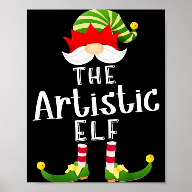 Artistic Elf Group Christmas Funny Pajama Party  Poster (Front)