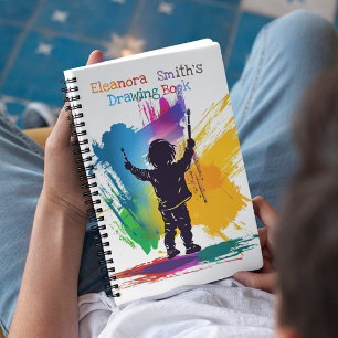 Artistic Expression I Kid Painting On Wall Notebook