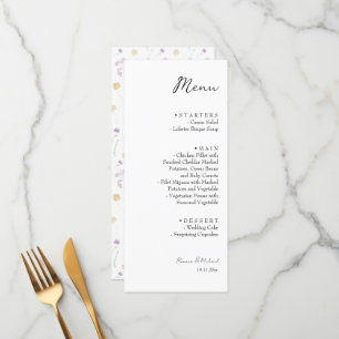Artistic Fairy Floral Garden Watercolor Menu
