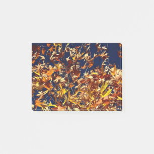 Artistic Fall Leaves Against Deep Blue Sky Post-it Notes