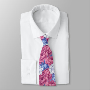 Artistic Fathers Day Peonies Tie