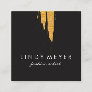 Artistic Faux Gold Brushed Vertical Square Business Card