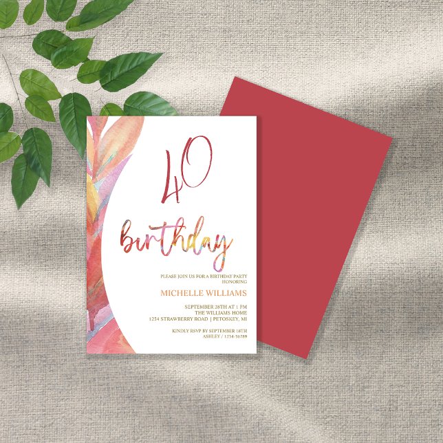 Artistic Feathers Floral Watercolor Art Invitation (Creator Uploaded)