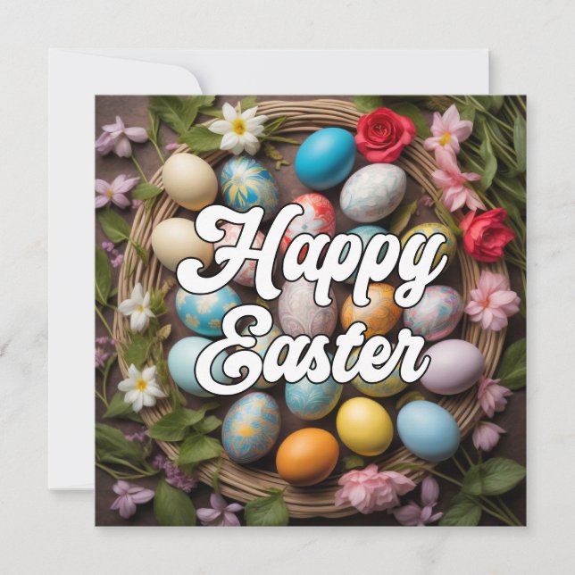 Artistic Festive Easter Egg Collage Card (Front)