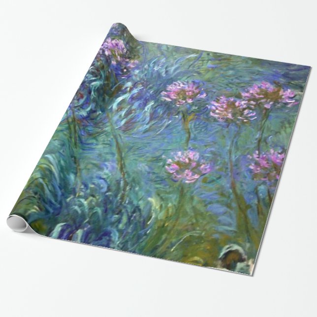 Artistic Fine Art Flowers by Monet Wrapping Paper (Unrolled)