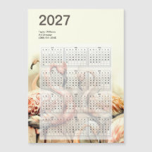 Artistic Flamingo 2027 Calendar with Magnetic Back