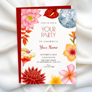 Artistic floral botanical party invitation