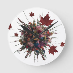 Artistic Floral Burst Wall Clock – Vibrant Modern