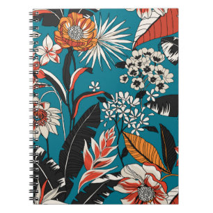 Artistic Floral Deco: Vintage Seamless Pattern Notebook