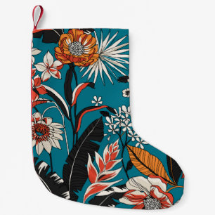 Artistic Floral Deco: Vintage Seamless Pattern Small Christmas Stocking