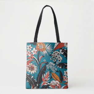Artistic Floral Deco: Vintage Seamless Pattern Tote Bag