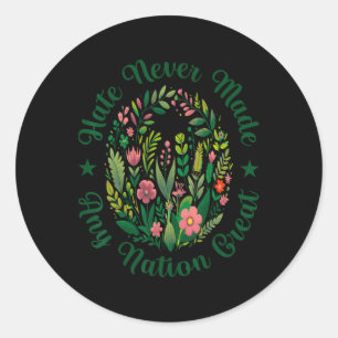 Artistic Floral Democrat President Liberal Anti Tr Classic Round Sticker