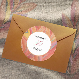 Artistic Floral Feathers Pastel Watercolor Classic Round Sticker