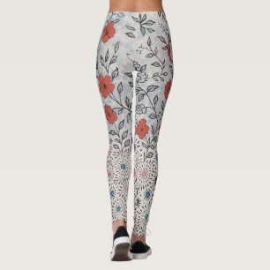 Artistic floral legging