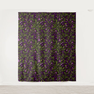 Artistic Floral Motif: Purple Flowers Tapestry