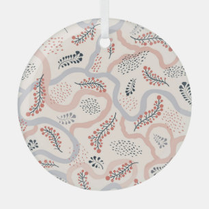 Artistic floral pattern, ornamental autumn decor. glass tree decoration