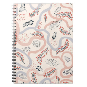 Artistic floral pattern, ornamental autumn decor. notebook