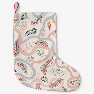 Artistic floral pattern, ornamental autumn decor. small christmas stocking