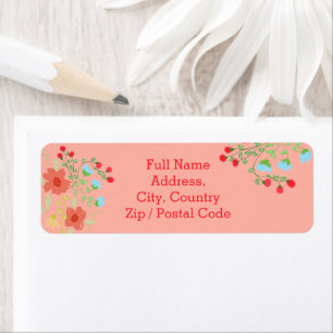 Artistic Floral Pretty Return Address Label