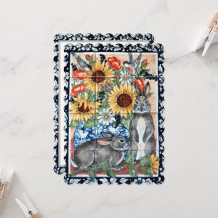 Artistic Floral Rabbit Bird Sunflower Anniversary