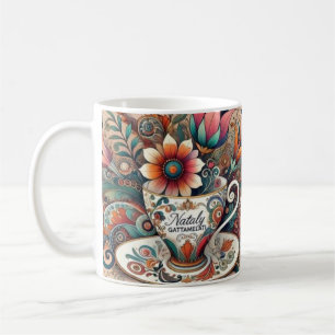 Artistic Floral Teacup Design – Gift for Her Coffee Mug