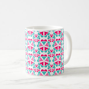 Artistic Floral Two-Tone coffee mug