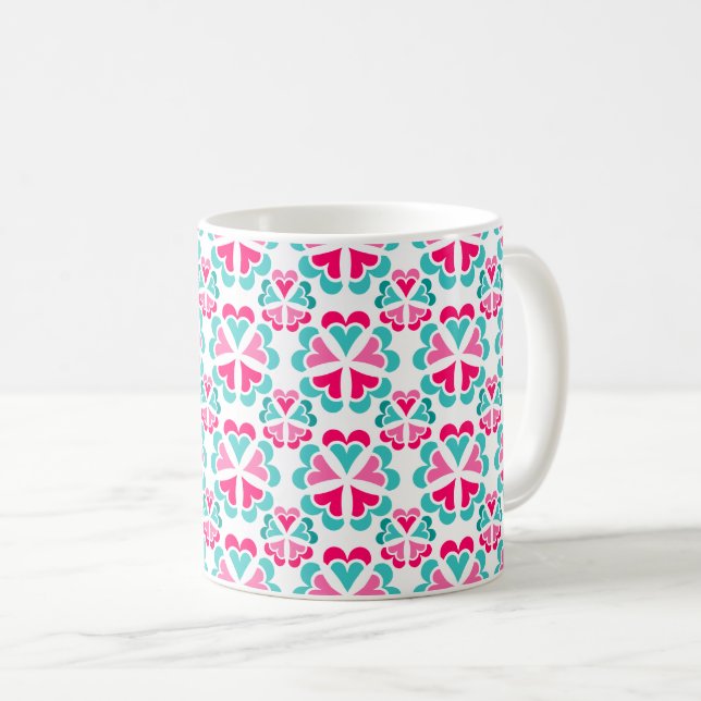 Artistic Floral Two-Tone coffee mug (Front Right)