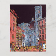 Artistic Florence Italy Street Scene with Duomo
