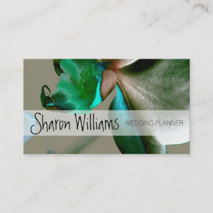 Artistic Flower in Blue, Green and Grey Tones Business Card
