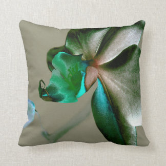 Artistic Flower in Blue, Green and Grey Tones Cushion