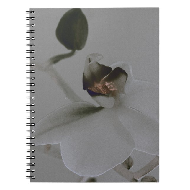 Artistic Flower in Grey Tones Notebook (Front)