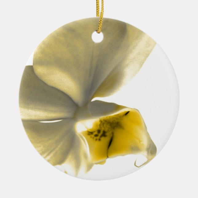 Artistic Flower in Yellow Tones Ceramic Tree Decoration (Front)