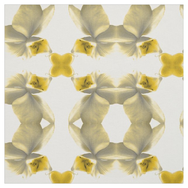 Artistic Flower in Yellow Tones Pattern Fabric (Swatch)