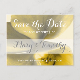 Artistic Flower in Yellow Tones - Save the Date Announcement Postcard