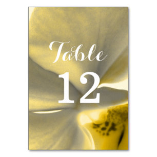 Artistic Flower in Yellow Tones - Wedding Table Number