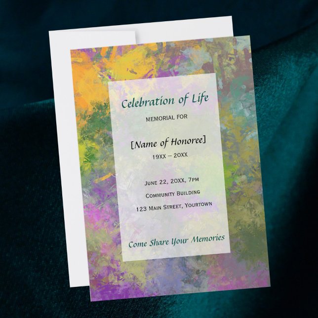 Artistic Flowers Memorial Celebration of Life Invitation (Creator Uploaded)