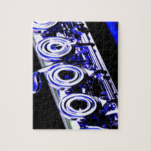 Artistic Flute Silver Metal Beautiful Fun Jigsaw Puzzle