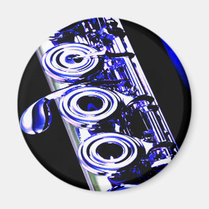 Artistic Flute Silver Metal Beautiful Fun Magnet