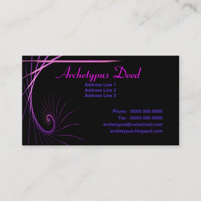 Artistic Fractal Stroke Business Card (Front)