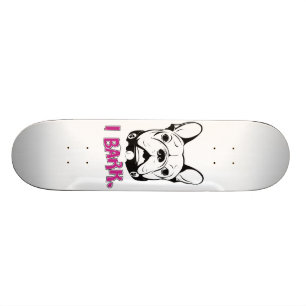 Artistic French Bulldog "Bark" Design Skateboard
