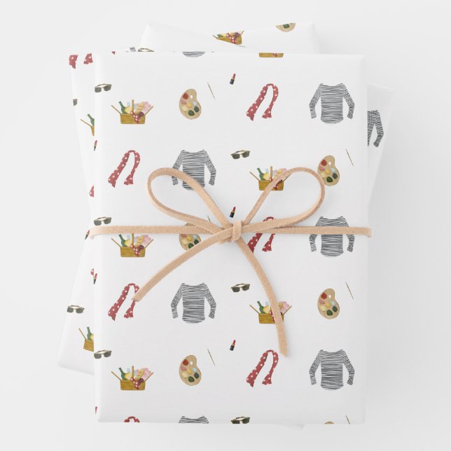Artistic French Picnic in the Park Wrapping Paper Sheet (In situ)