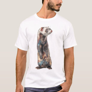 Artistic Furry Standing Ferret Weasel Men T-Shirt