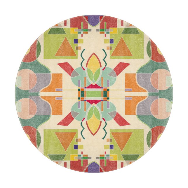 Artistic Geometric: Colourful Seamless Pattern Cutting Board (Front)