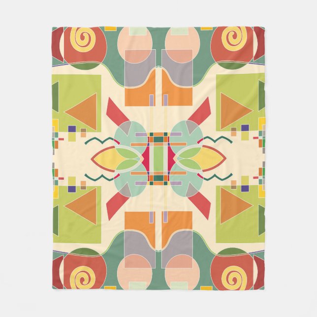 Artistic Geometric: Colourful Seamless Pattern Fleece Blanket (Front)