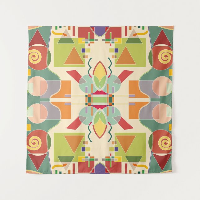Artistic Geometric: Colourful Seamless Pattern Tapestry (Front)