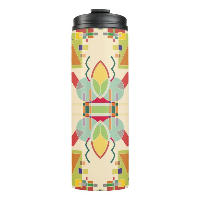 Artistic Geometric: Colourful Seamless Pattern Thermal Tumbler (Front)