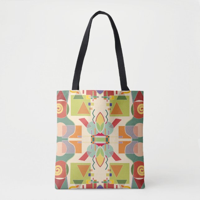 Artistic Geometric: Colourful Seamless Pattern Tote Bag (Front)