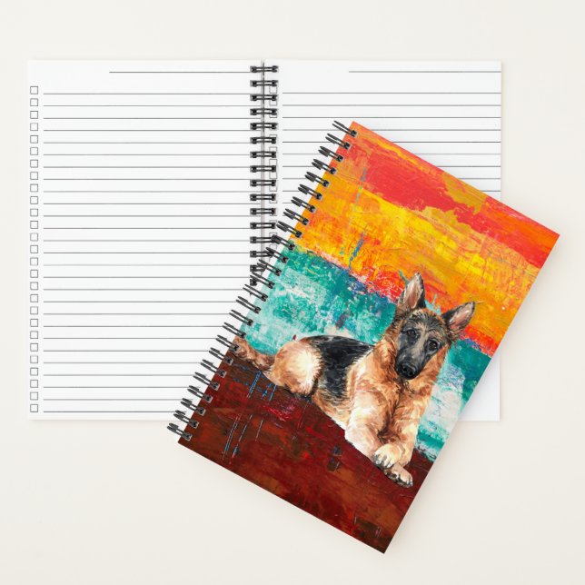 Artistic German Shepherd Abstract Checklist Notebook (Inside)