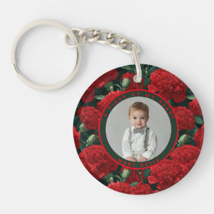 Artistic Gifts For Couples Custom Carnation Key Ring