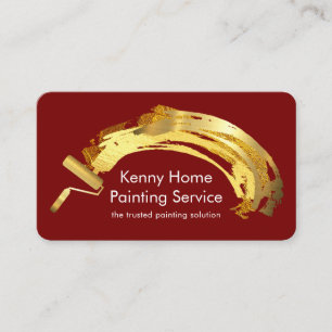 Artistic Gold Brush Paint Splatter Business Card